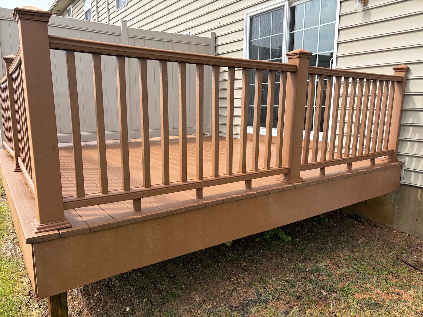 Deck after power washing