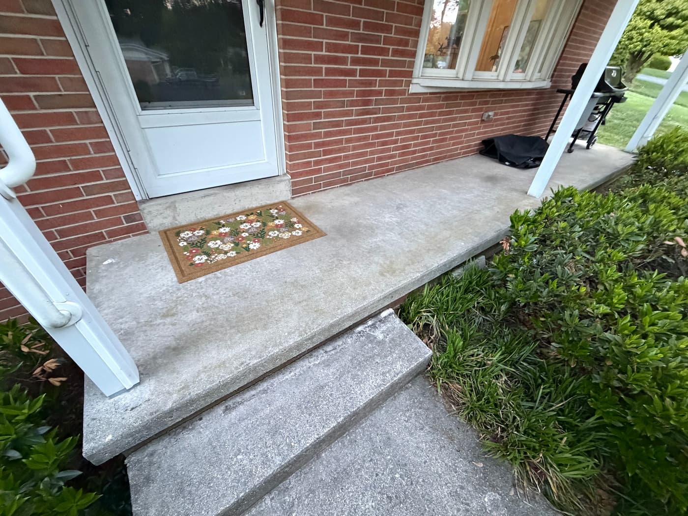 Porch before power washing